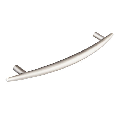 Bow pointed T bar handle, satin nickel