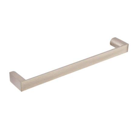 Flat end bar handle, brushed steel